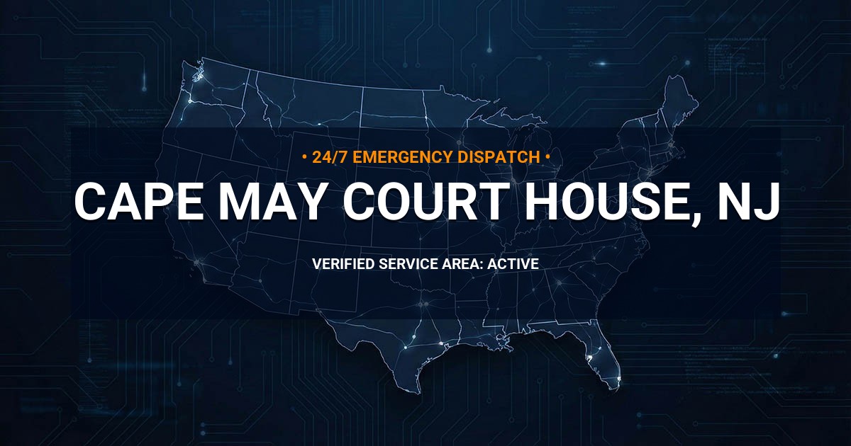 Emergency Plumbing Dispatch Map for Plumbing Services: Cape May Court House, NJ