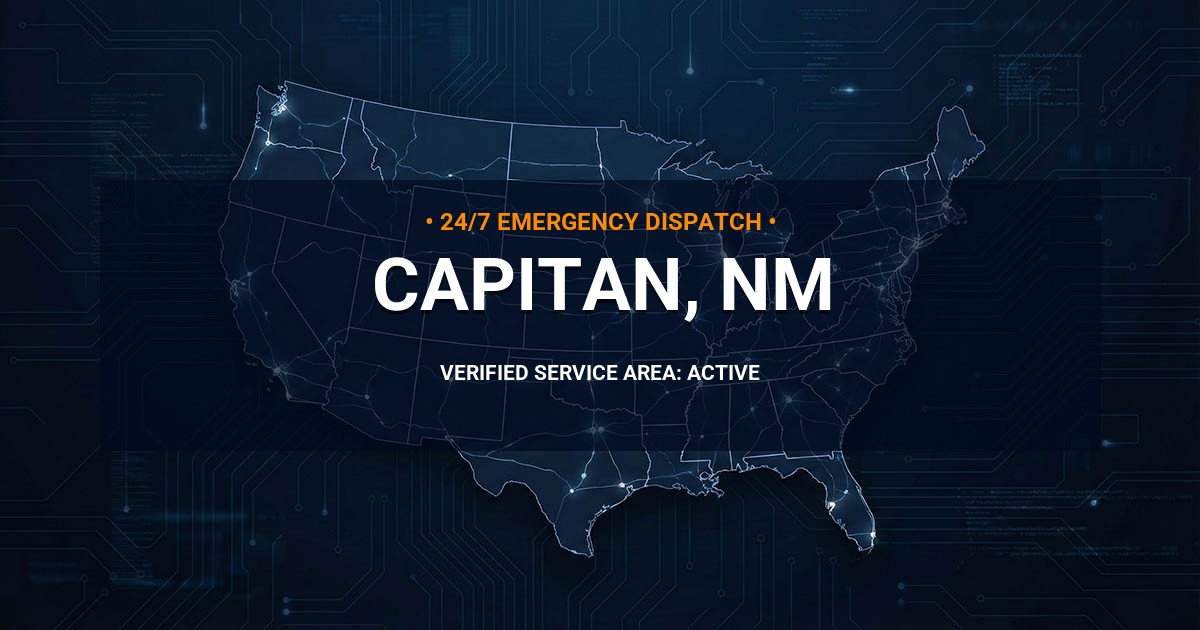 Emergency Plumbing Dispatch Map for Plumbing Services: Capitan, NM