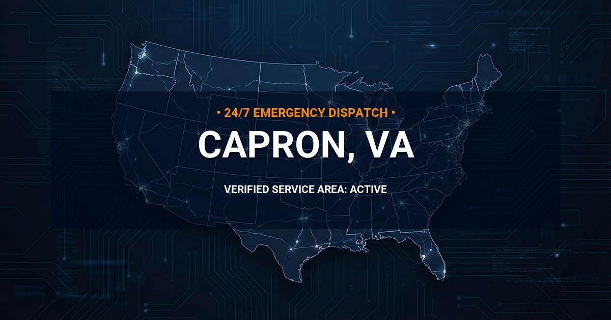 Emergency Plumbing Dispatch Map for Plumbing Services: Capron, VA