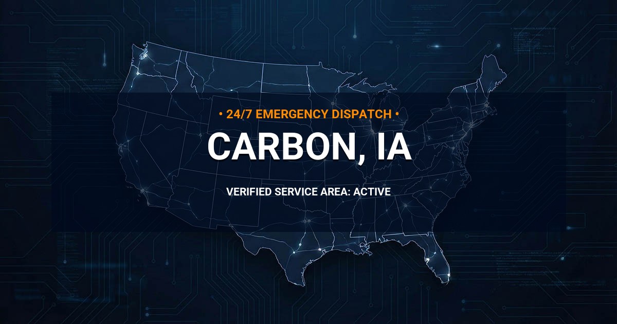 Emergency Plumbing Dispatch Map for Plumbing Services: Carbon, IA