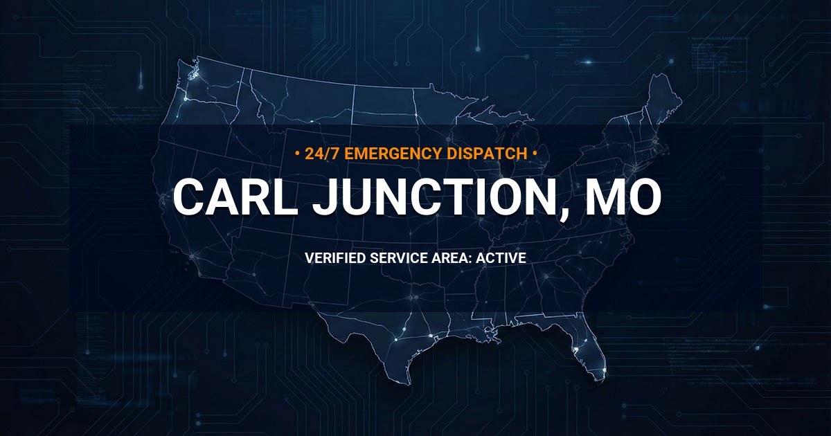Emergency Plumbing Dispatch Map for Plumbing Services: Carl Junction, MO