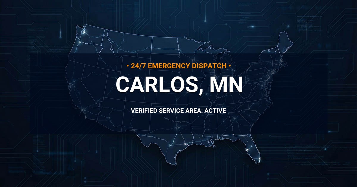 Emergency Plumbing Dispatch Map for Plumbing Services: Carlos, MN