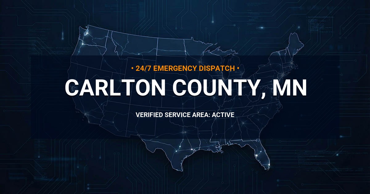 Emergency Plumbing Dispatch Map for Carlton County Plumbing Logistics
