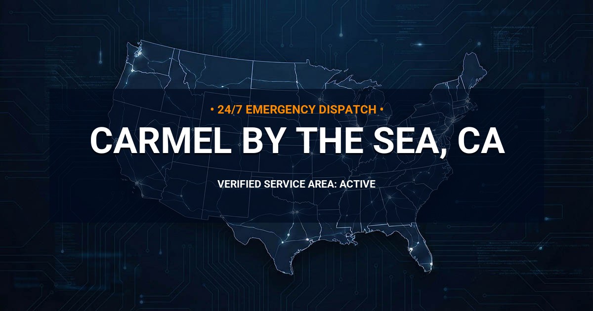 Emergency Plumbing Dispatch Map for Plumbing Services: Carmel-by-the-Sea, CA