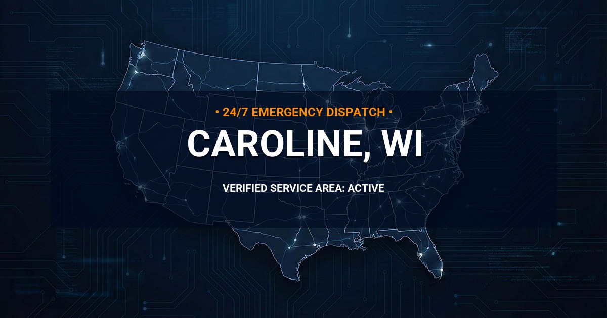 Emergency Plumbing Dispatch Map for Plumbing Services: Caroline, WI