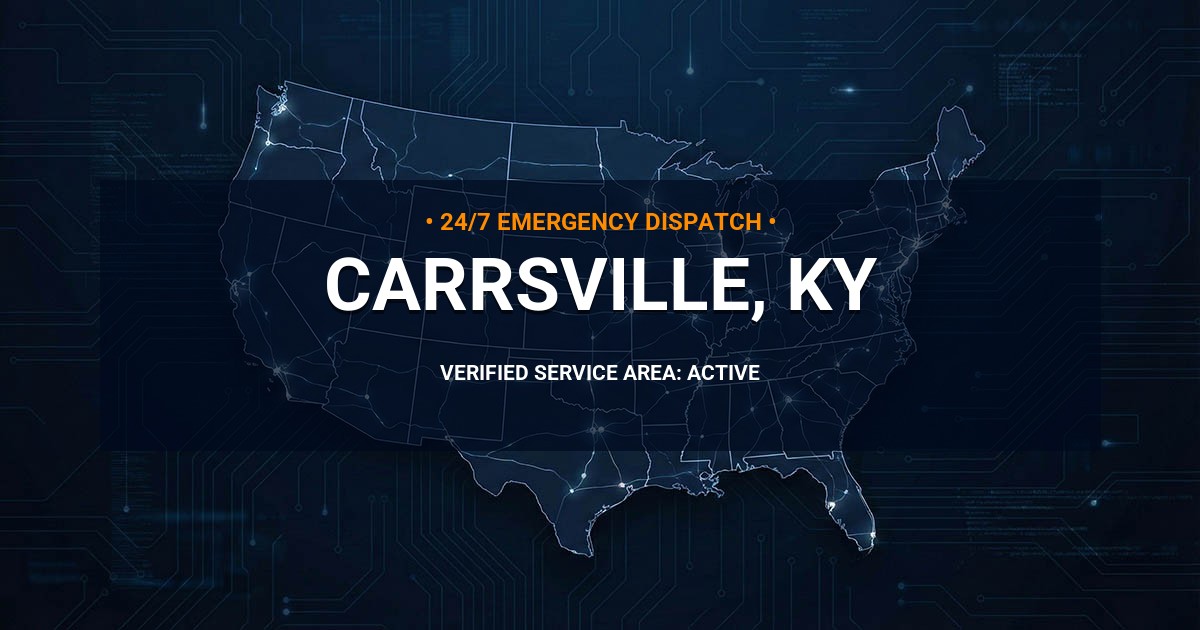 Emergency Plumbing Dispatch Map for Plumbing Services: Carrsville, KY