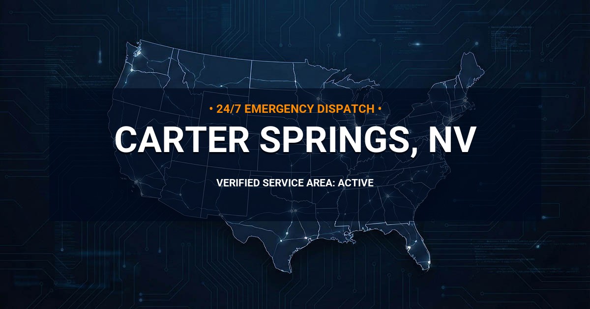Emergency Plumbing Dispatch Map for Plumbing Services: Carter Springs, NV