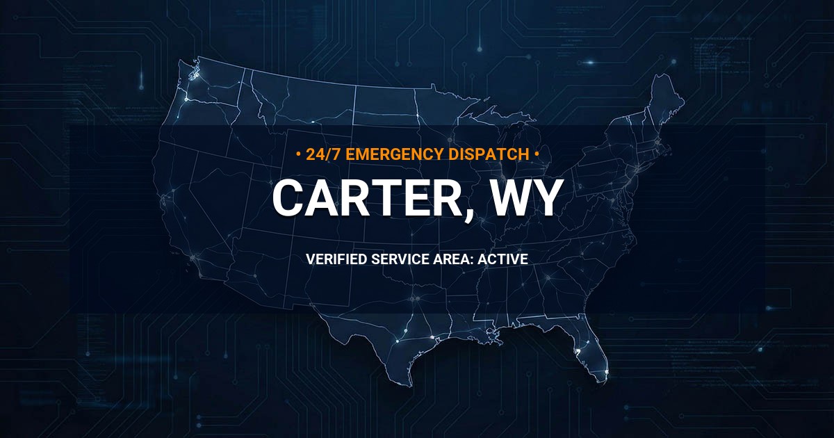 Emergency Plumbing Dispatch Map for Plumbing Services: Carter, WY