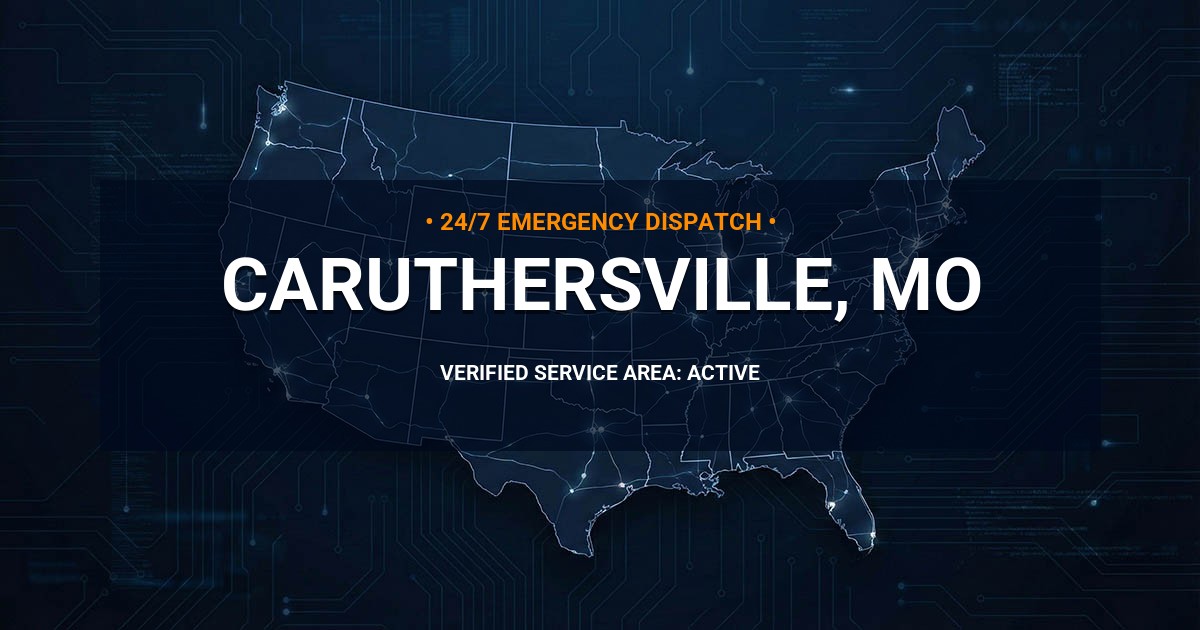 Emergency Plumbing Dispatch Map for Plumbing Services: Caruthersville, MO