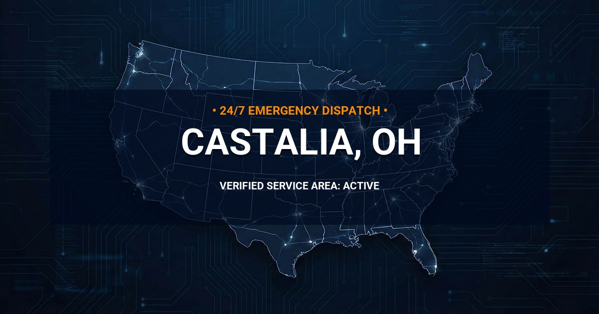Emergency Plumbing Dispatch Map for Plumbing Services: Castalia, OH