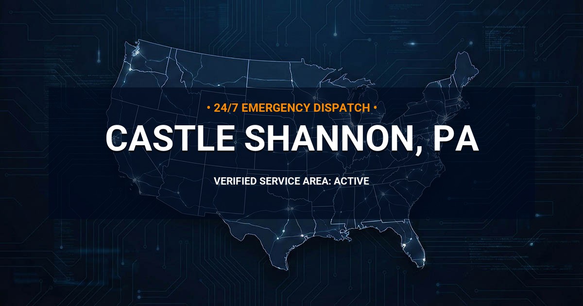 Emergency Plumbing Dispatch Map for Plumbing Services: Castle Shannon, PA
