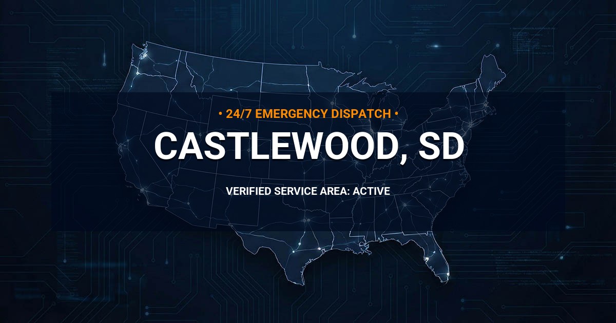 Emergency Plumbing Dispatch Map for Plumbing Services: Castlewood, SD