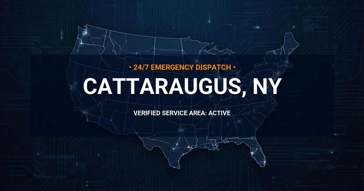 Emergency Plumbing Dispatch Map for Plumbing Services: Cattaraugus, NY