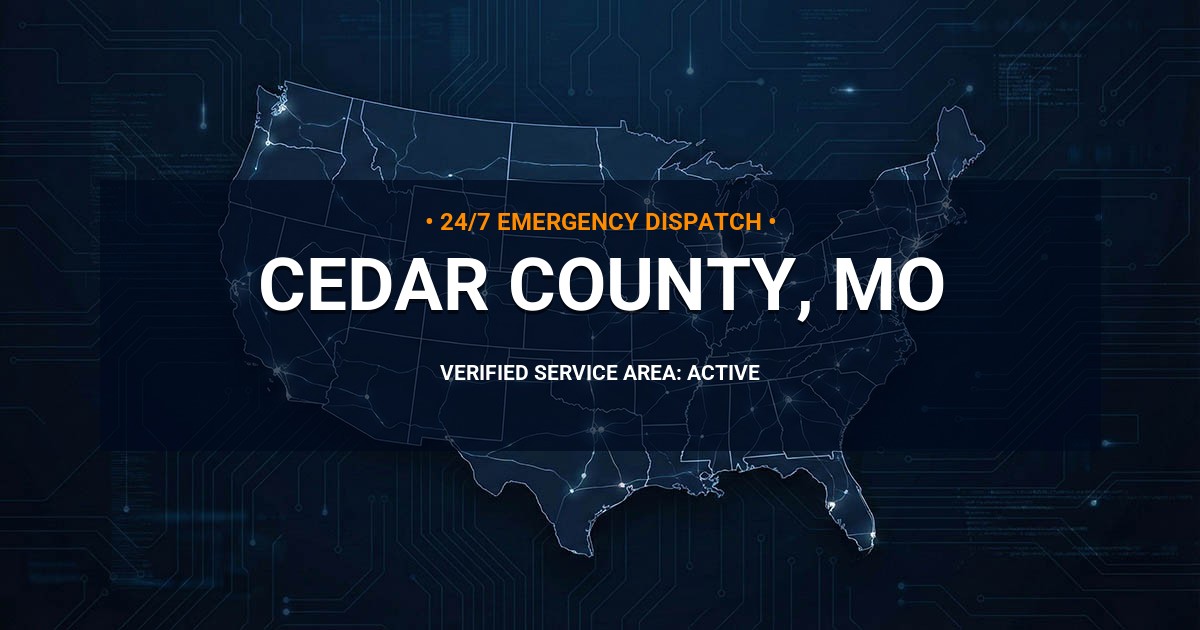 Emergency Plumbing Dispatch Map for Cedar County Plumbing Logistics