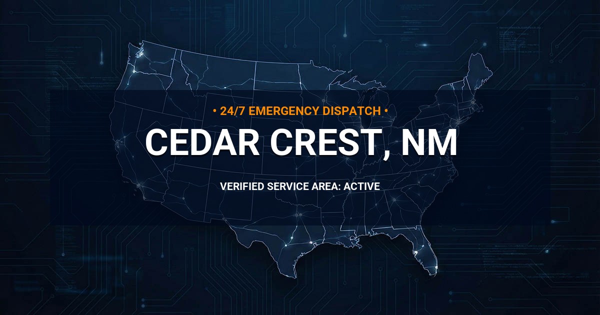 Emergency Plumbing Dispatch Map for Plumbing Services: Cedar Crest, NM