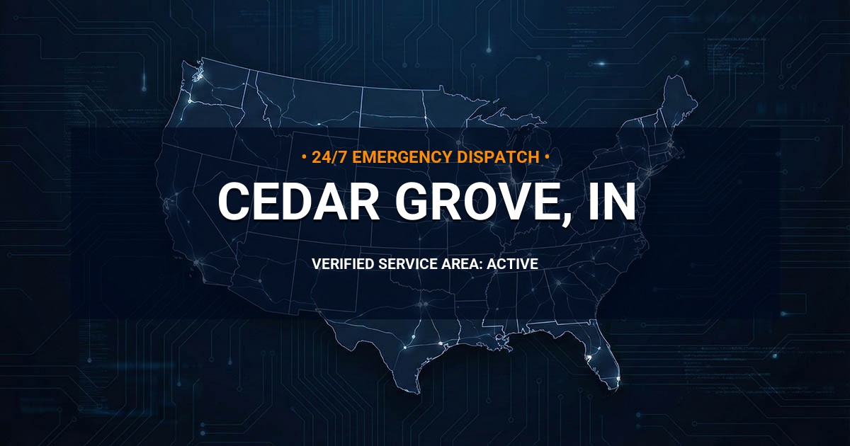 Emergency Plumbing Dispatch Map for Plumbing Services: Cedar Grove, IN