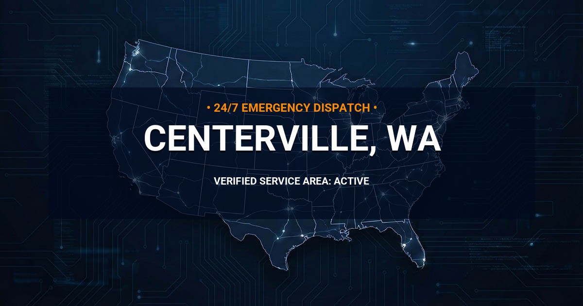 Emergency Plumbing Dispatch Map for Plumbing Services: Centerville, WA