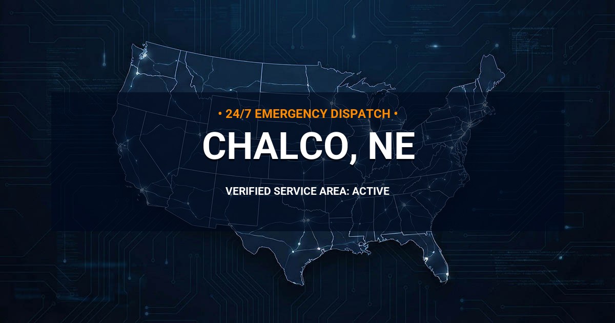 Emergency Plumbing Dispatch Map for Plumbing Services: Chalco, NE
