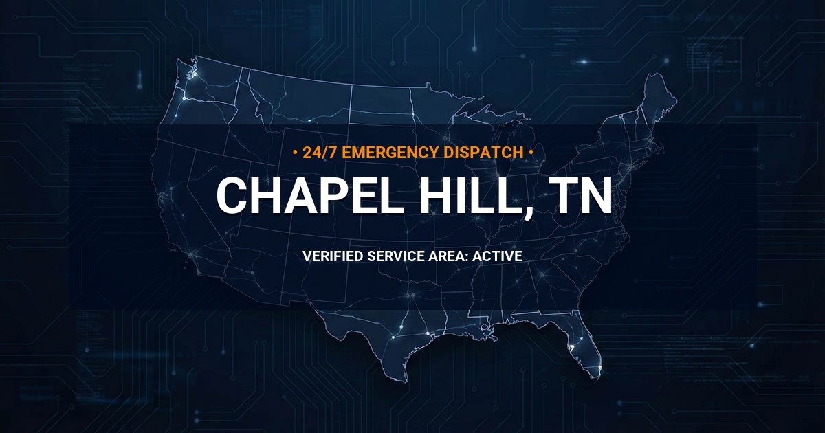 Emergency Plumbing Dispatch Map for Plumbing Services: Chapel Hill, TN