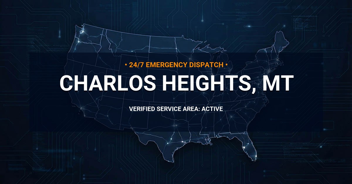 Emergency Plumbing Dispatch Map for Plumbing Services: Charlos Heights, MT
