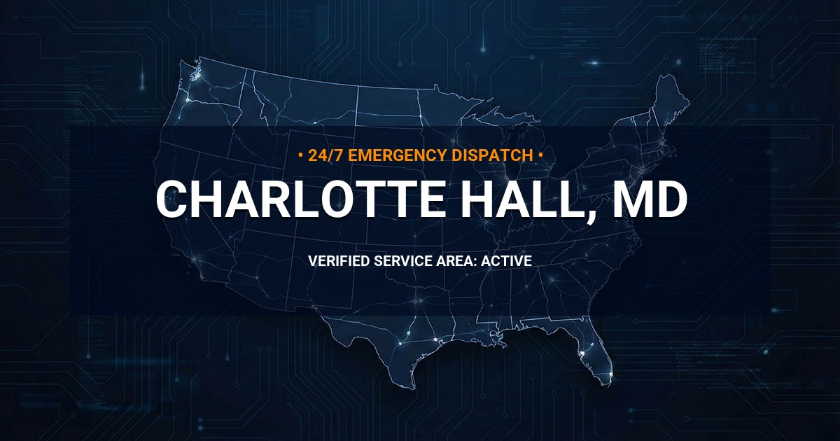 Emergency Plumbing Dispatch Map for Plumbing Services: Charlotte Hall, MD