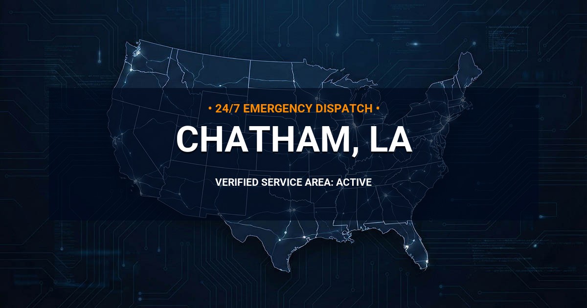 Emergency Plumbing Dispatch Map for Plumbing Services: Chatham, LA