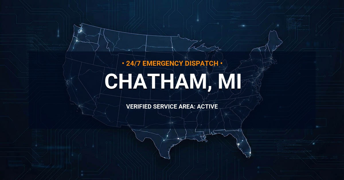 Emergency Plumbing Dispatch Map for Plumbing Services: Chatham, MI