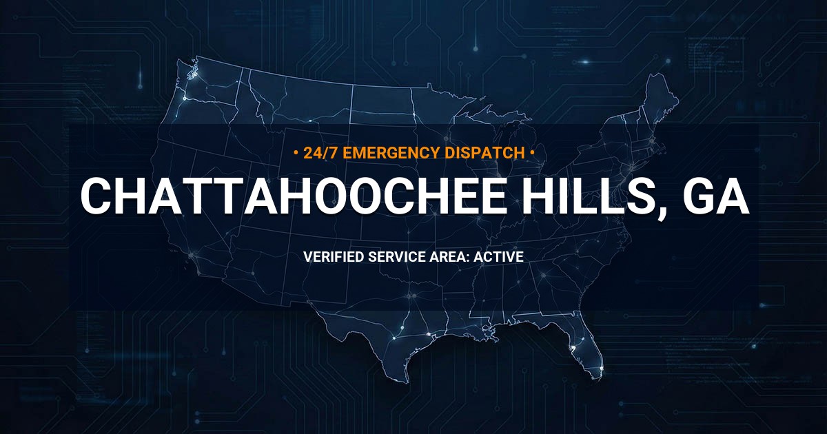 Emergency Plumbing Dispatch Map for Plumbing Services: Chattahoochee Hills, GA