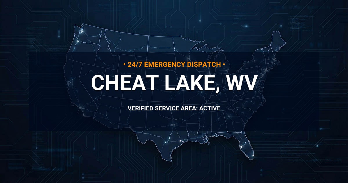 Emergency Plumbing Dispatch Map for Plumbing Services: Cheat Lake, WV