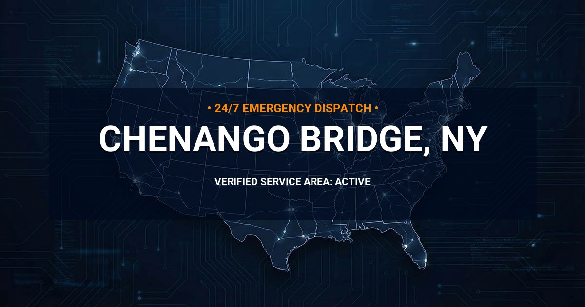 Emergency Plumbing Dispatch Map for Plumbing Services: Chenango Bridge, NY