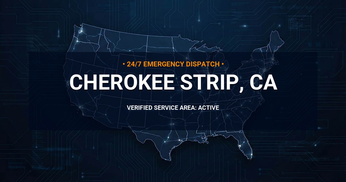 Emergency Plumbing Dispatch Map for Plumbing Services: Cherokee Strip, CA