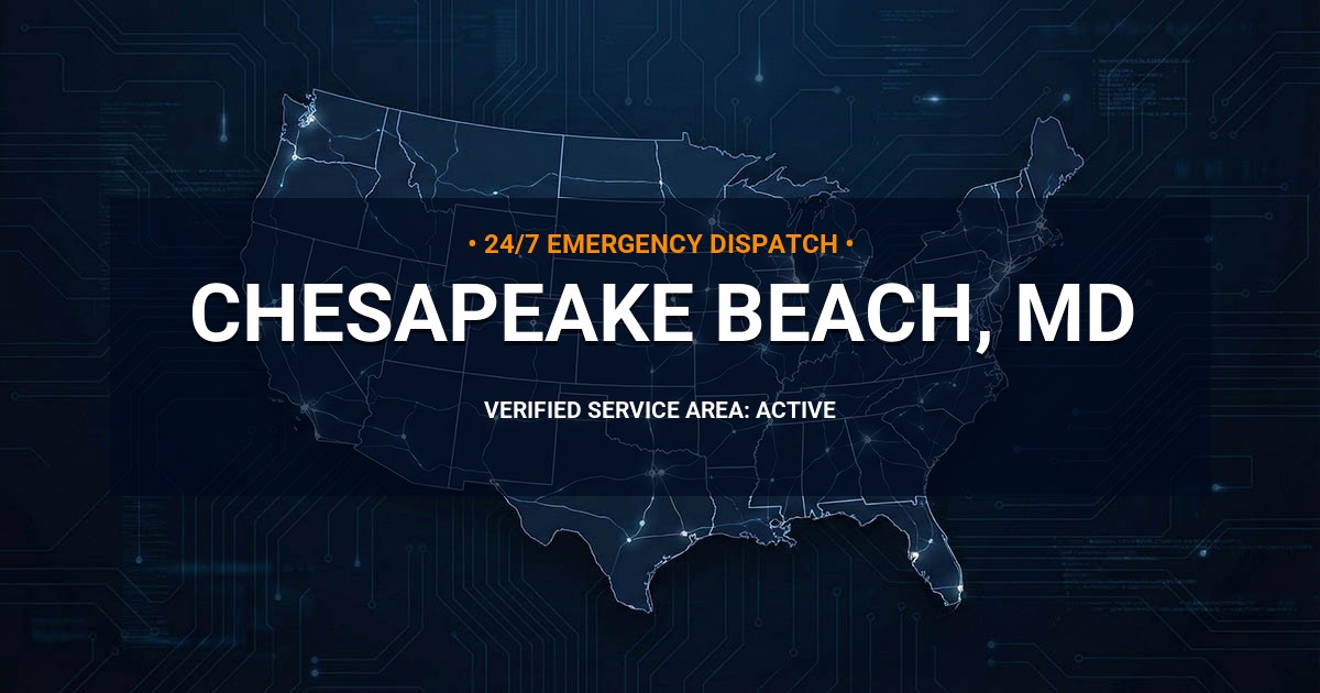 Emergency Plumbing Dispatch Map for Plumbing Services: Chesapeake Beach, MD
