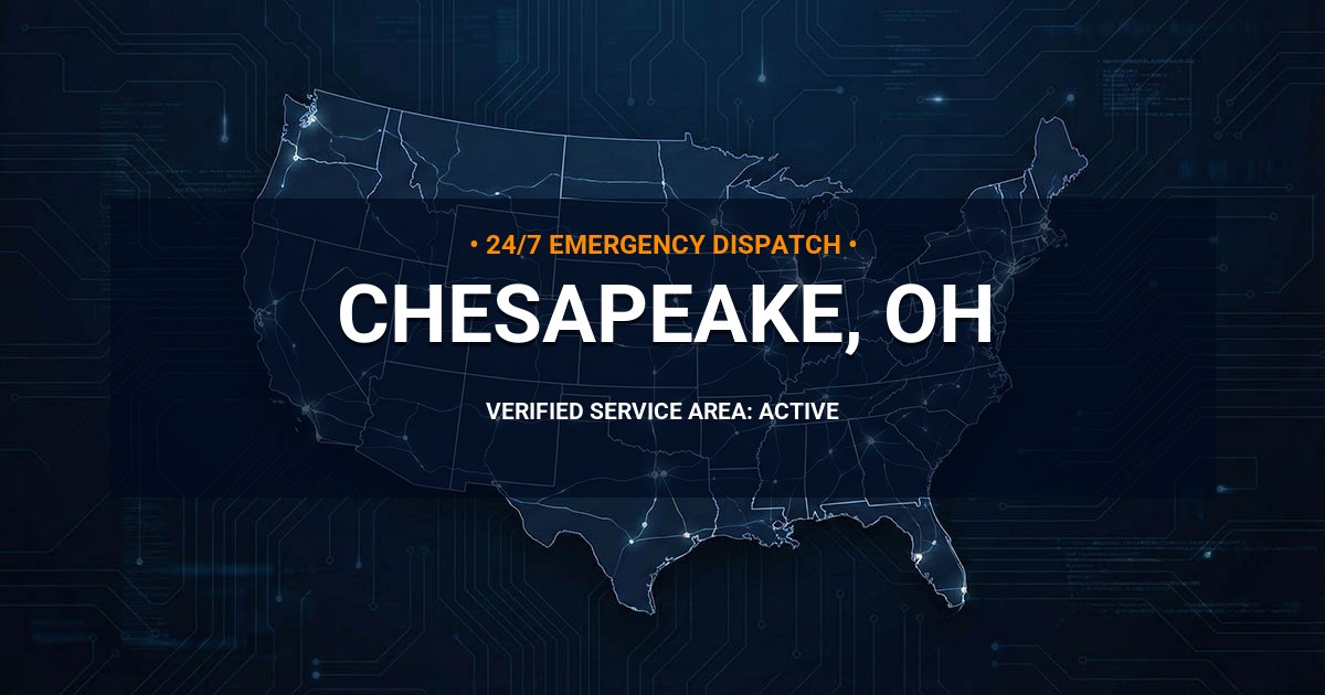 Emergency Plumbing Dispatch Map for Plumbing Services: Chesapeake, OH