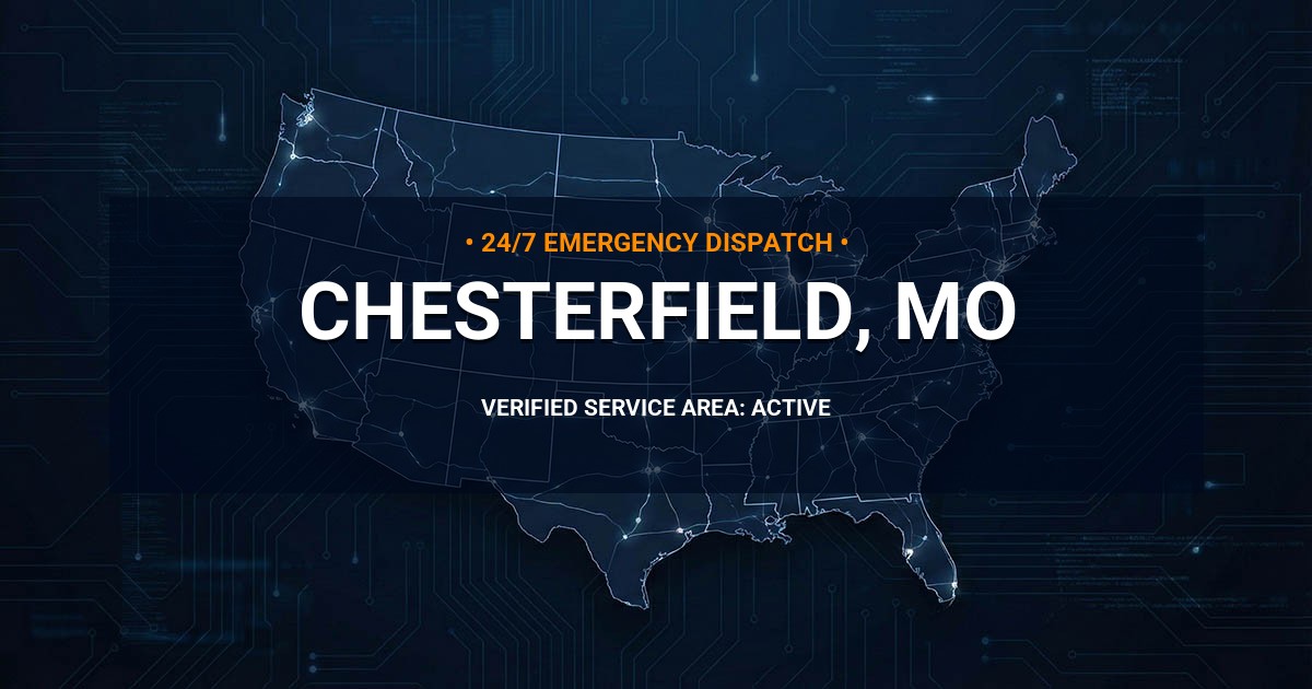 Emergency Plumbing Dispatch Map for Plumbing Services: Chesterfield, MO
