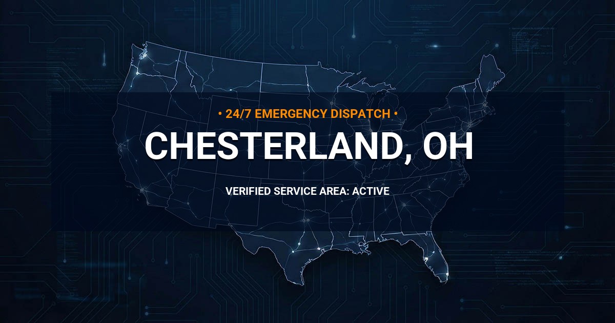 Emergency Plumbing Dispatch Map for Plumbing Services: Chesterland, OH