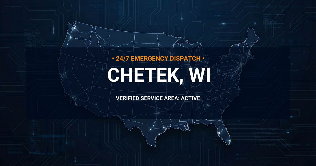 Emergency Plumbing Dispatch Map for Plumbing Services: Chetek, WI