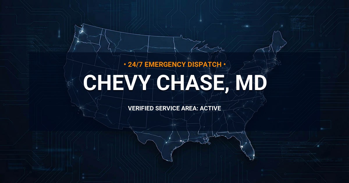 Emergency Plumbing Dispatch Map for Plumbing Services: Chevy Chase, MD