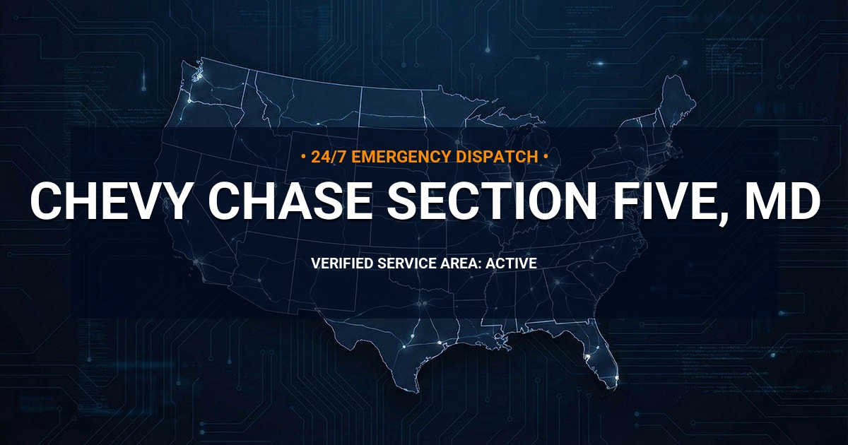 Emergency Plumbing Dispatch Map for Plumbing Services: Chevy Chase Section Five, MD