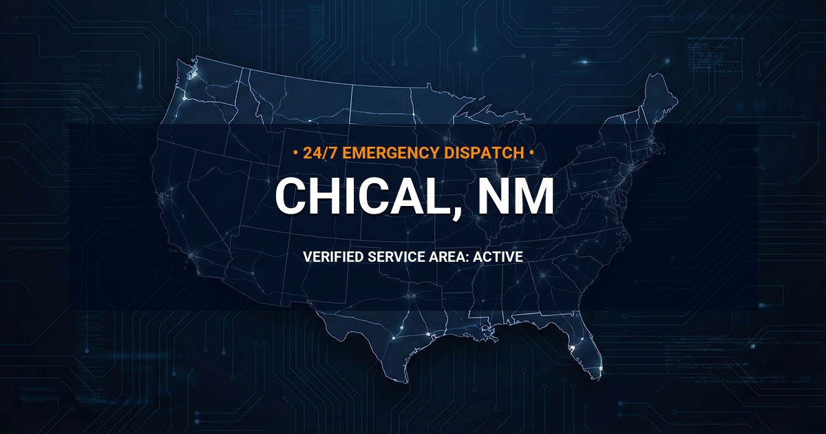 Emergency Plumbing Dispatch Map for Plumbing Services: Chical, NM
