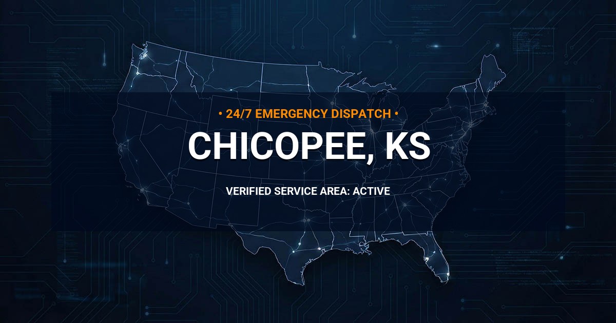 Emergency Plumbing Dispatch Map for Plumbing Services: Chicopee, KS