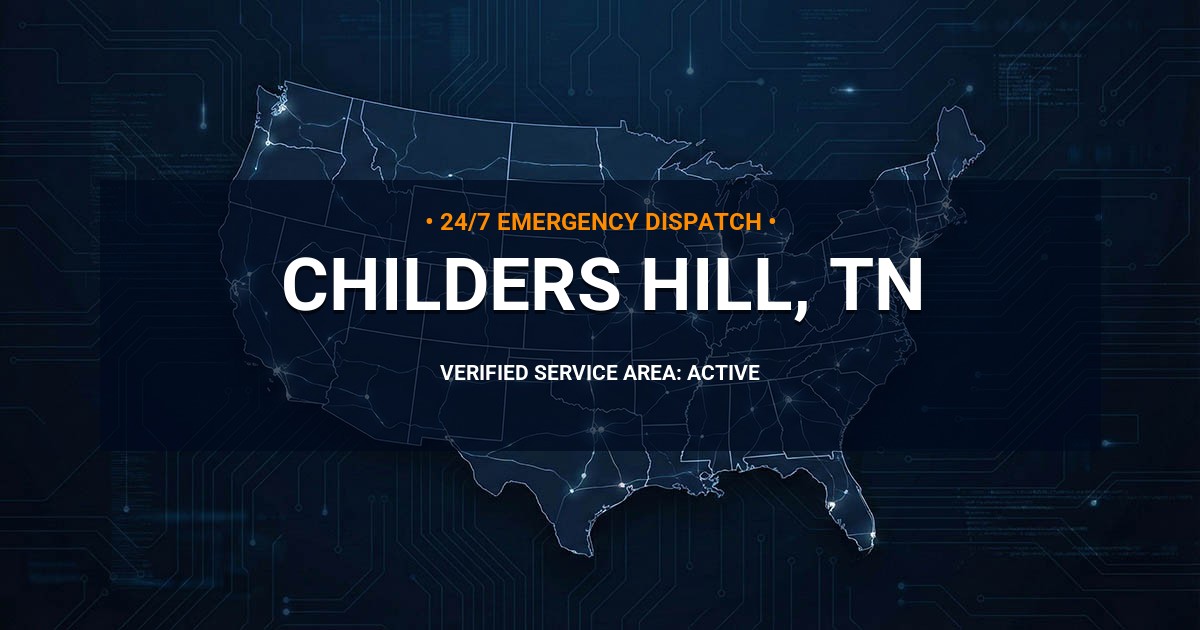 Emergency Plumbing Dispatch Map for Plumbing Services: Childers Hill, TN