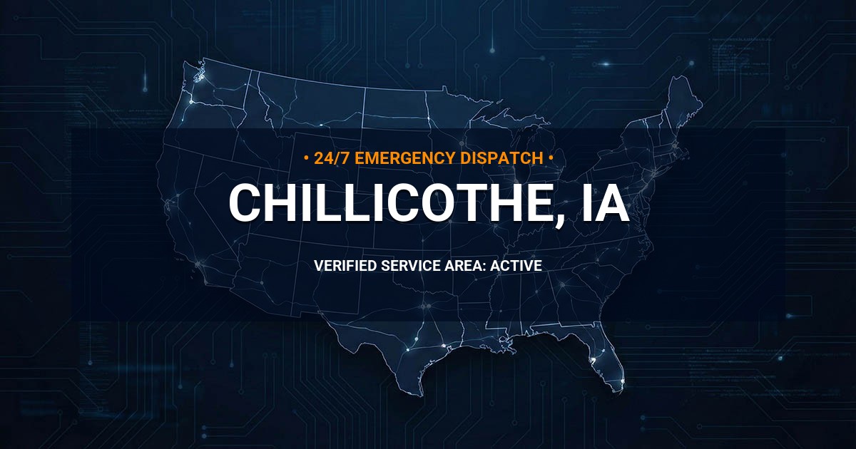 Emergency Plumbing Dispatch Map for Plumbing Services: Chillicothe, IA