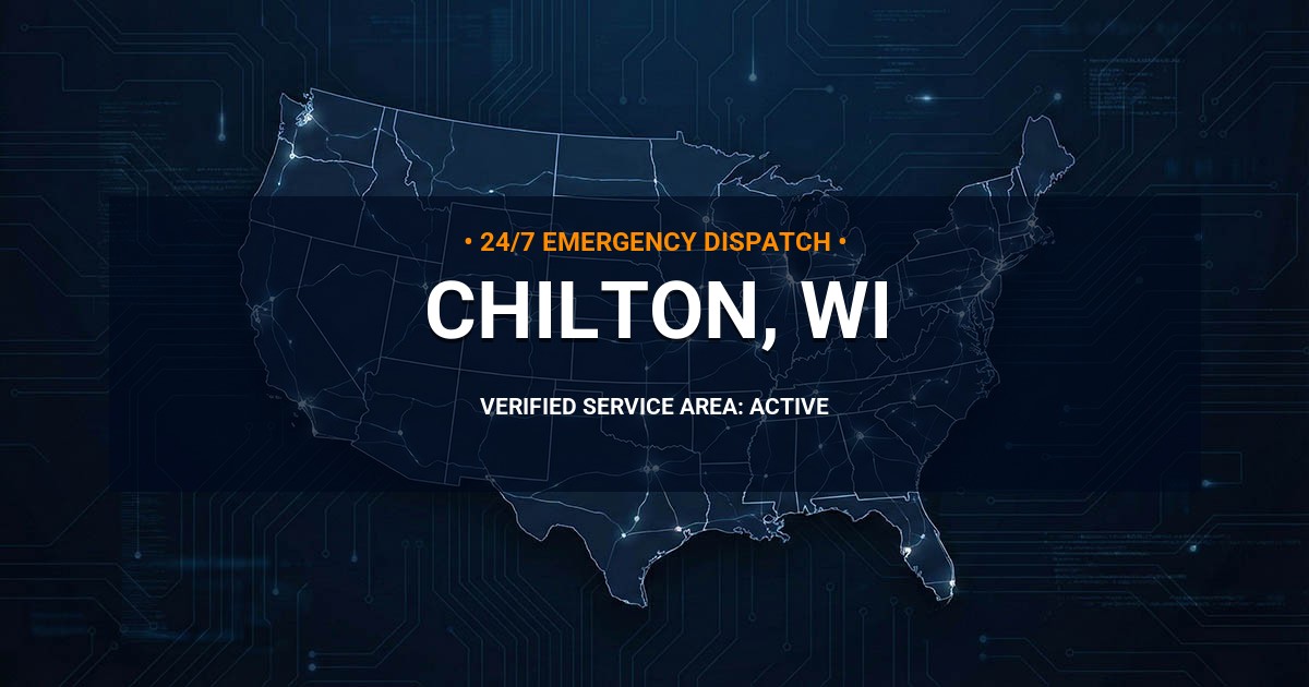 Emergency Plumbing Dispatch Map for Plumbing Services: Chilton, WI
