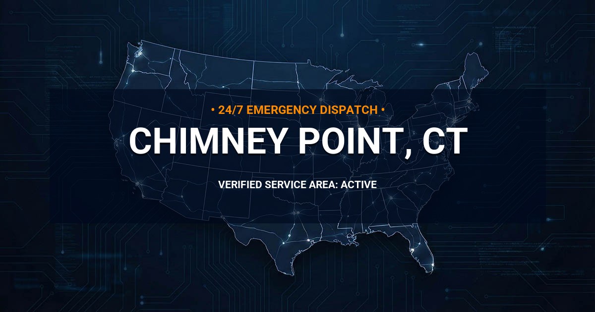 Emergency Plumbing Dispatch Map for Plumbing Services: Chimney Point, CT