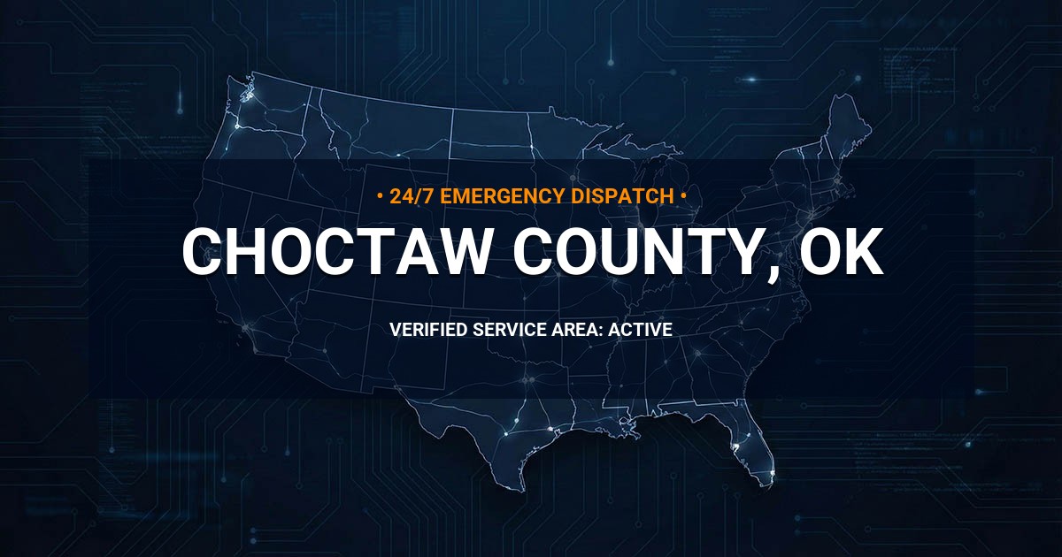 Emergency Plumbing Dispatch Map for Choctaw County Plumbing Logistics