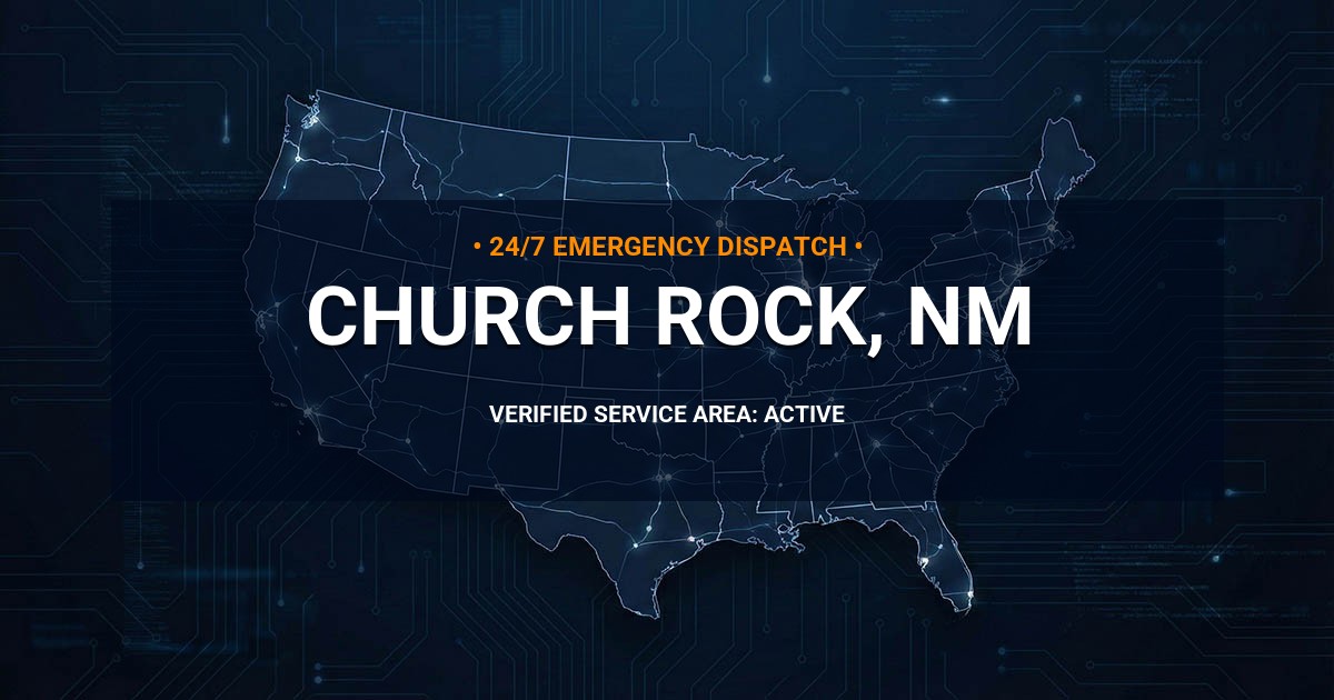 Emergency Plumbing Dispatch Map for Plumbing Services: Church Rock, NM