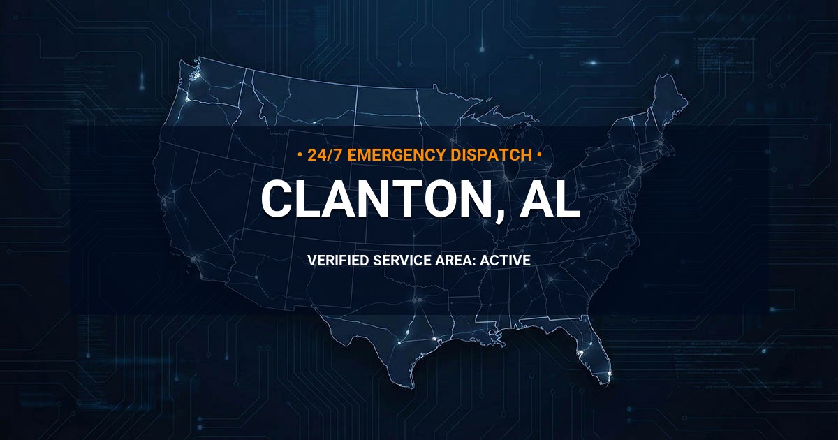 Emergency Plumbing Dispatch Map for Plumbing Services: Clanton, AL