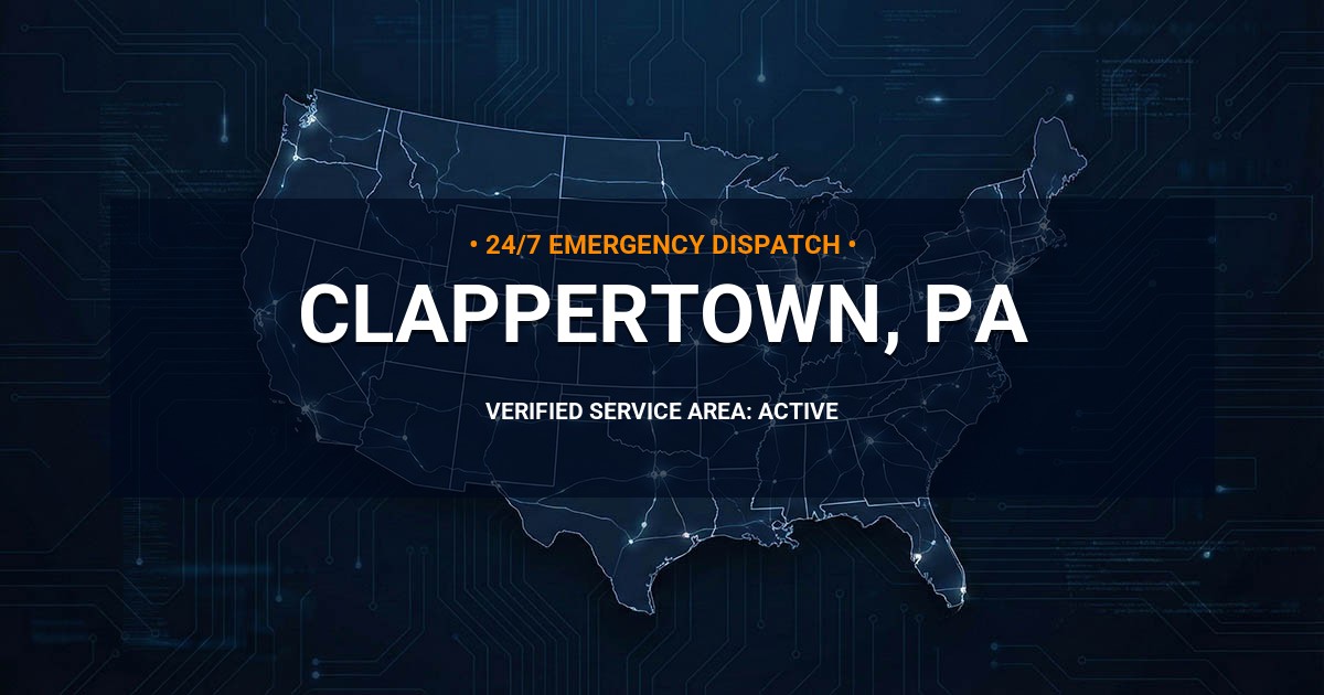 Emergency Plumbing Dispatch Map for Plumbing Services: Clappertown, PA