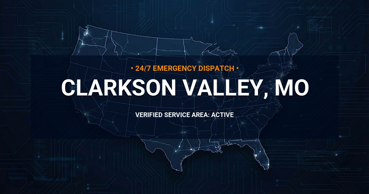 Emergency Plumbing Dispatch Map for Plumbing Services: Clarkson Valley, MO