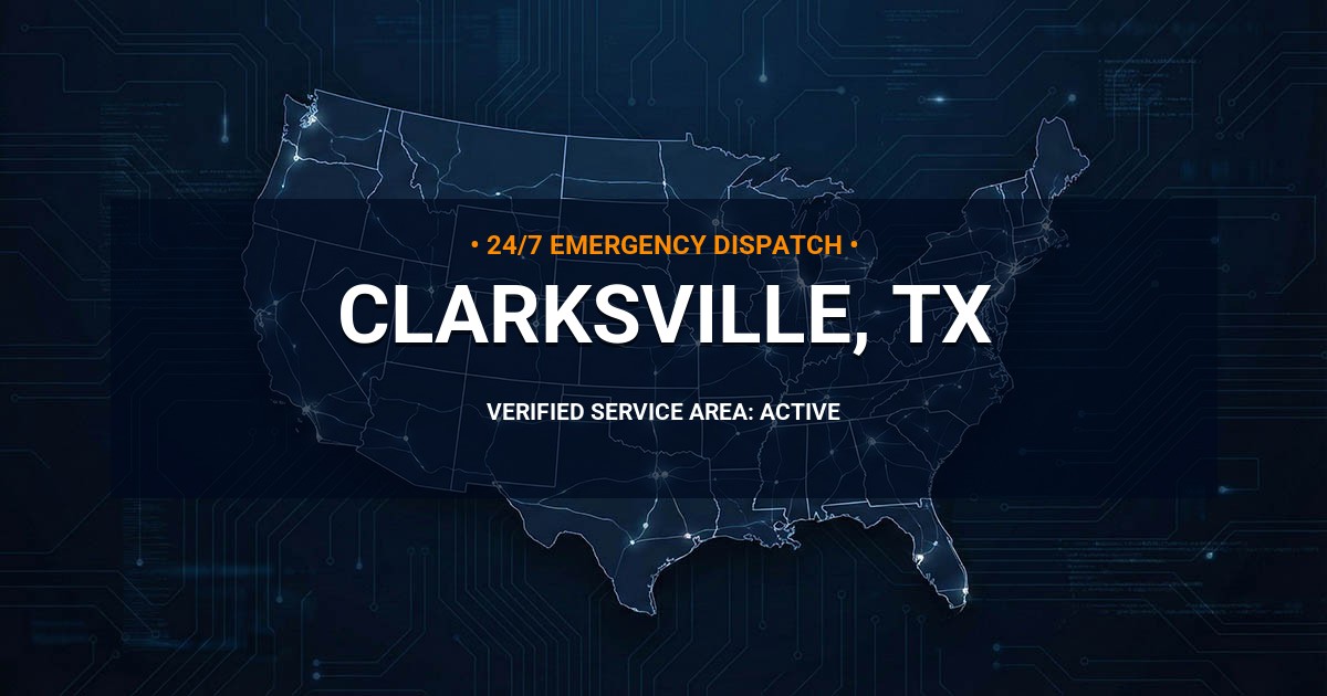 Emergency Plumbing Dispatch Map for Plumbing Services: Clarksville, TX
